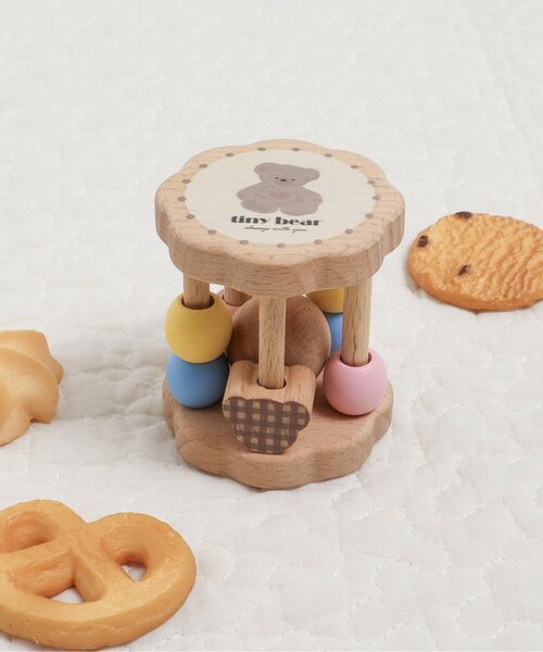 apres les cours(アプレレクール)の「tiny bear 木製ラトル(その他ベビー用品・キッズ・ベージュ・FREE)」の1枚目の写真