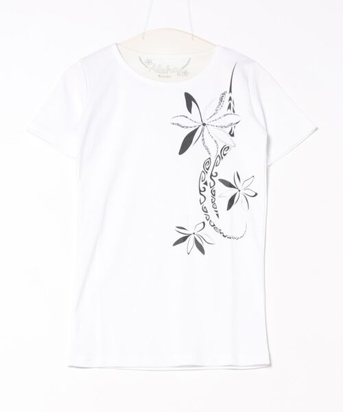 Kahiko(カヒコ)の「【Kahiko】エコルティアレフラTシャツ(Tシャツ/カットソー・レディース・ブラック/ホワイト・L/M)」の1枚目の写真