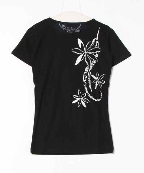 Kahiko(カヒコ)の「【Kahiko】エコルティアレフラTシャツ(Tシャツ/カットソー・レディース・ブラック/ホワイト・L/M)」の2枚目の写真