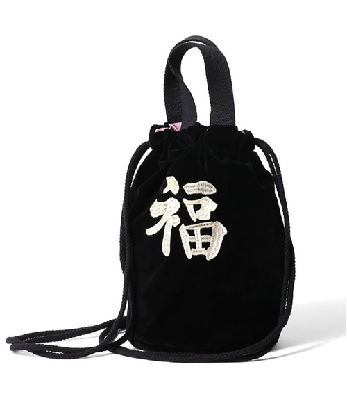 HOUSTON(ヒューストン)の「HOUSTON VELVETEEN EFFECT BAG TIGER(ショルダーバッグ・メンズ・ブラック/ミント・FREE)」の3枚目の写真