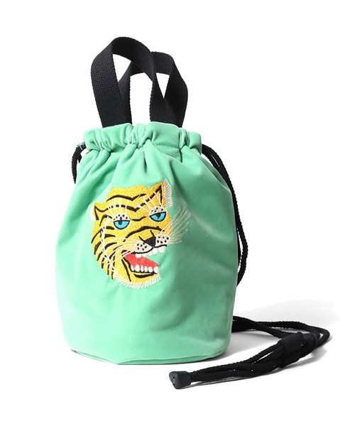 HOUSTON(ヒューストン)の「HOUSTON VELVETEEN EFFECT BAG TIGER(ショルダーバッグ・メンズ・ブラック/ミント・FREE)」の8枚目の写真