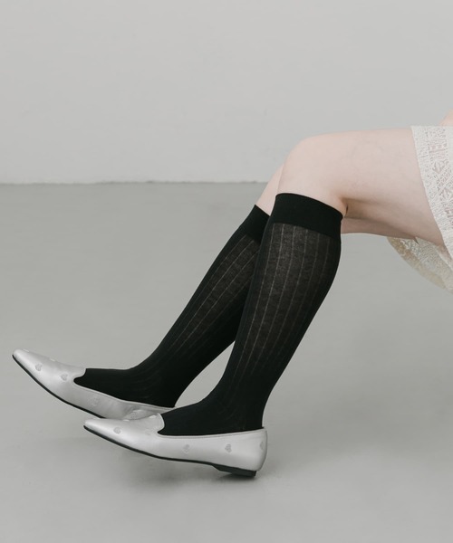 SMELLY(スメリー)の「リブハイソックス(ソックス/靴下・レディース・ブラック/ホワイト・22/25(85-100))」の10枚目の写真