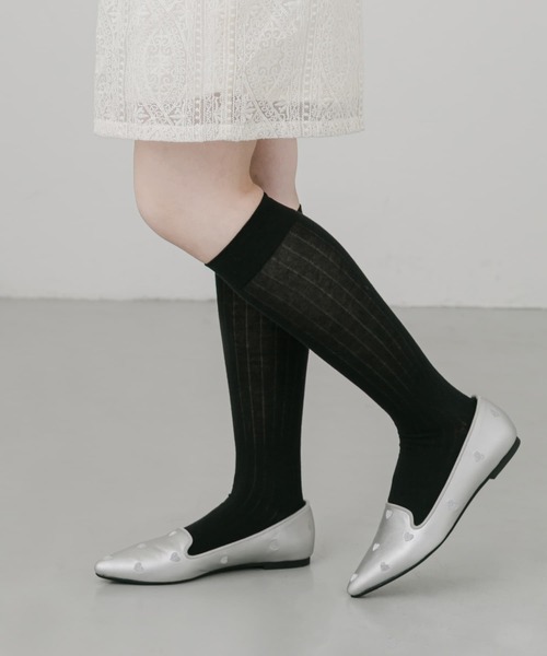 SMELLY(スメリー)の「リブハイソックス(ソックス/靴下・レディース・ブラック/ホワイト・22/25(85-100))」の11枚目の写真