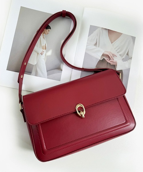 florist（フローリスト）の「2WAY レザータッチフラップショルダーバッグ（ハンドバッグ・レディース・オフホワイト/ブラック/ピンク/ブラウン/ワインレッド・FREE）」の10枚目の写真