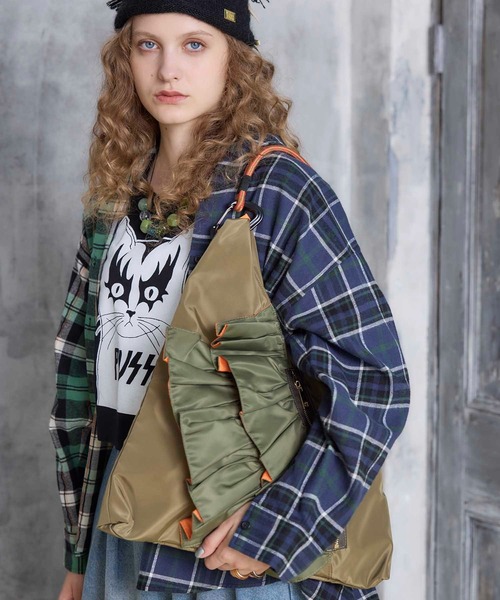 RISLEY OUTDOOR PRODUCTフリルバック RISLEY×OUTDOOR PRODUCT】ティアードフリルトートバッグ（トート