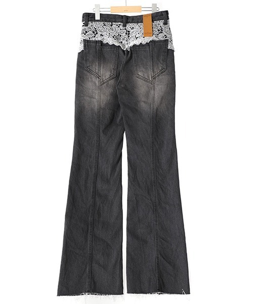 rokh（ロク）の「Rokh / ロク：DENIM PANTS WITH LACE：R1CA99[ANN]（デニムパンツ・レディース・アッシュグレー/ライトブルー・34/36）」の8枚目の写真