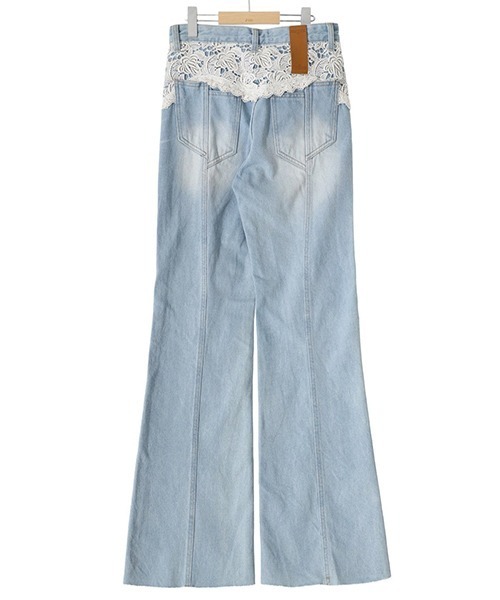rokh（ロク）の「Rokh / ロク：DENIM PANTS WITH LACE：R1CA99[ANN]（デニムパンツ・レディース・アッシュグレー/ライトブルー・34/36）」の9枚目の写真