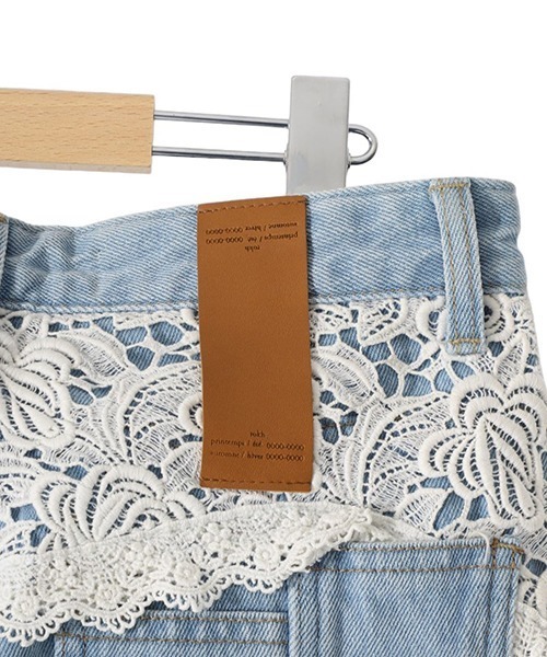 rokh（ロク）の「Rokh / ロク：DENIM PANTS WITH LACE：R1CA99[ANN]（デニムパンツ・レディース・アッシュグレー/ライトブルー・34/36）」の4枚目の写真