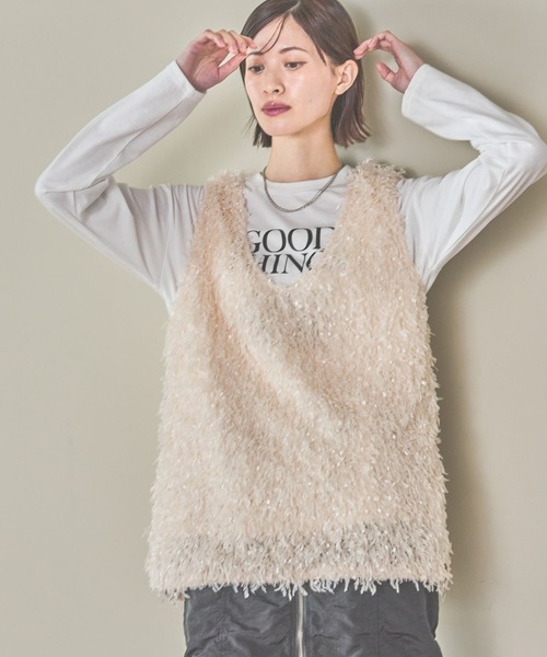 LAKOLE(ラコレ)の「フリンジベスト / 291819(ベスト・レディース・ブラック/アイボリー/グレー・FREE)」の12枚目の写真