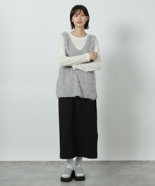LAKOLE(ラコレ)の「フリンジベスト / 291819(ベスト・レディース・ブラック/アイボリー/グレー・FREE)」の21枚目の写真