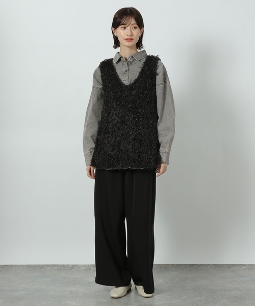 LAKOLE(ラコレ)の「フリンジベスト / 291819(ベスト・レディース・ブラック/アイボリー/グレー・FREE)」の16枚目の写真