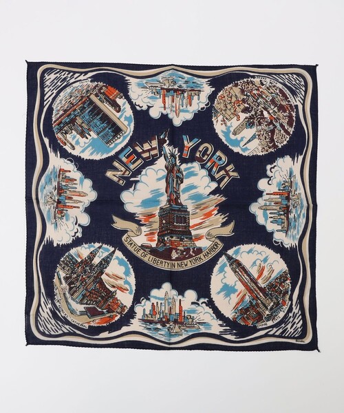 BINDU(ビンドゥー)の「BINDU: プリント バンダナ 25SS(バンダナ/スカーフ・メンズ・ホワイト/ネイビー/イエロー/グリーン/ダークブルー・ONE SIZE)」の3枚目の写真