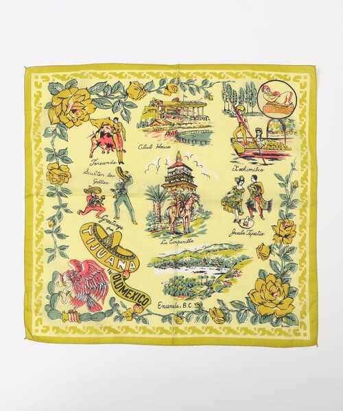 BINDU(ビンドゥー)の「BINDU: プリント バンダナ 25SS(バンダナ/スカーフ・メンズ・ホワイト/ネイビー/イエロー/グリーン/ダークブルー・ONE SIZE)」の5枚目の写真