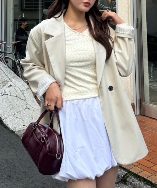 efill（エフィル）の「リボン付き 小花柄 ソフト 長袖 Tシャツ（Tシャツ/カットソー・レディース・アイボリー・FREE）」の13枚目の写真