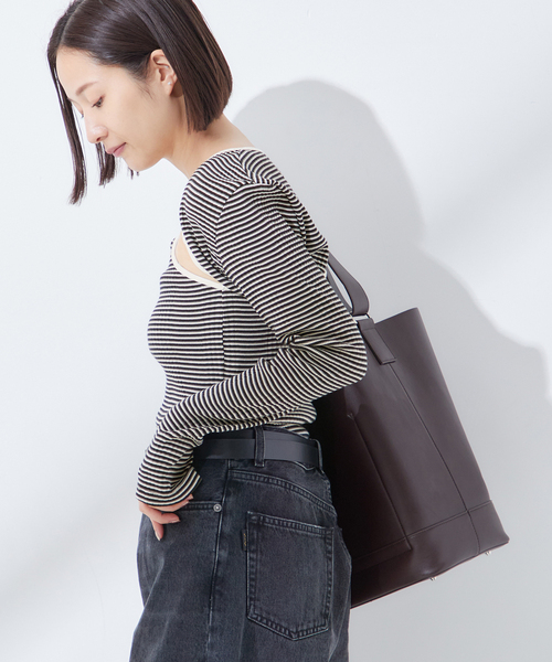 JANE SMITH / JOHN SMITH（ジェーンスミスジョンスミス）の「【JANE SMITH/ジェーンスミス】COTTON RANDOM BORDER RIB CAMI：キャミソール（キャミソール・レディース・ブラック系その他/パープル・38）」の6枚目の写真