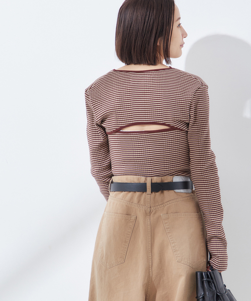 ジョンメイソンスミス ジェーンスミス RIB CAMI アンサンブルニット セール】【JANE SMITH/ジェーンスミス】COTTON RANDOM BORDER