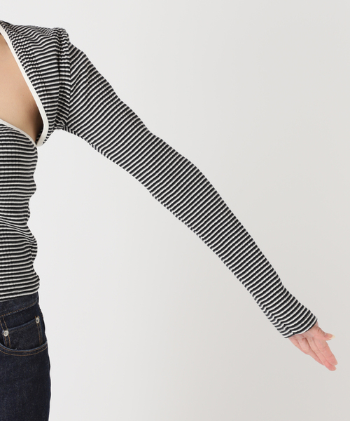 ジョンメイソンスミス ジェーンスミス COTTON RANDOM BORDER RIB CAMI アンサンブルニット 36 ボルドー ベージュ ピンク レディース セール】【JANE SMITH/ジェーンスミス】COTTON RANDOM BORDER