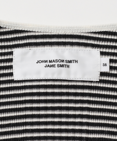 ジョンメイソンスミス ジェーンスミス COTTON RANDOM BORDER RIB CAMI アンサンブルニット 36 ボルドー ベージュ ピンク レディース セール】【JANE SMITH/ジェーンスミス】COTTON RANDOM BORDER