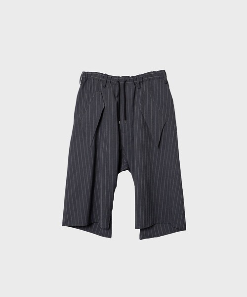 sulvam(サルバム)の「【sulvam】ストライプイージーハーフスラックス(スラックス・メンズ・グレー・S/M/L)」の1枚目の写真