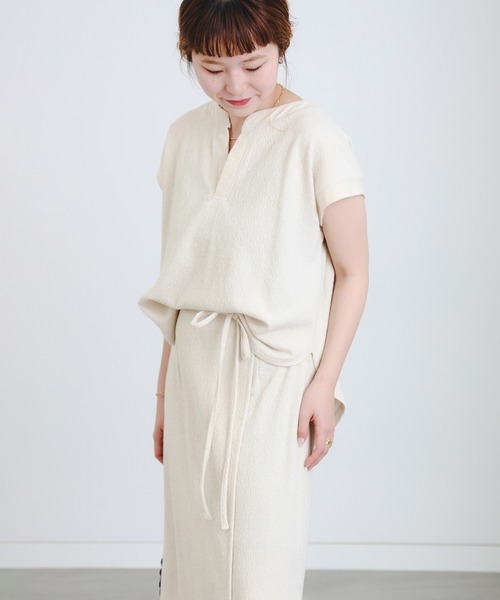 B:MING by BEAMS（ビーミングバイビームス）の「スラブ テレコ セットアップ（S～M）（ワンピース・レディース・ベージュ/オレンジ系その他4/ブラック系その他4/ブルー系その他・SMALL/MEDIUM）」の3枚目の写真