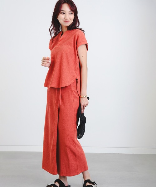 B:MING by BEAMS（ビーミングバイビームス）の「スラブ テレコ セットアップ（S～M）（ワンピース・レディース・ベージュ/オレンジ系その他4/ブラック系その他4/ブルー系その他・SMALL/MEDIUM）」の4枚目の写真