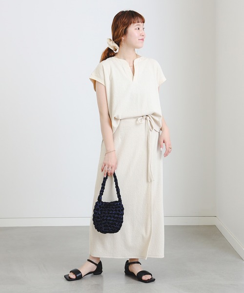 B:MING by BEAMS（ビーミングバイビームス）の「スラブ テレコ セットアップ（S～M）（ワンピース・レディース・ベージュ/オレンジ系その他4/ブラック系その他4/ブルー系その他・SMALL/MEDIUM）」の7枚目の写真