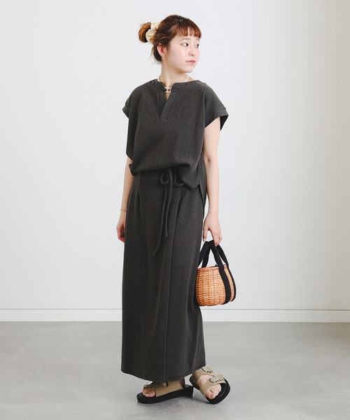 B:MING by BEAMS（ビーミングバイビームス）の「スラブ テレコ セットアップ（S～M）（ワンピース・レディース・ベージュ/オレンジ系その他4/ブラック系その他4/ブルー系その他・SMALL/MEDIUM）」の5枚目の写真