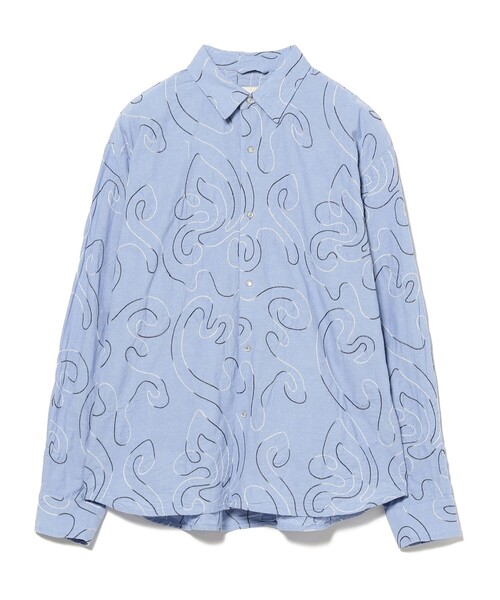B:MING by BEAMS（ビーミングバイビームス）の「ambiance / Embroidery Shirt（S～M）（シャツ/ブラウス・レディース・ライトブルー/オフホワイト・SMALL/MEDIUM）」の7枚目の写真