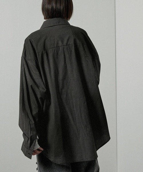 Alfred Alex（アルフレッドアレックス）の「【Alfred Alex】ヴィンテージメイク スプレーデザイン グラデーションチェックシャツ（シャツ/ブラウス・メンズ・ブラック/ホワイト・L/M）」の10枚目の写真