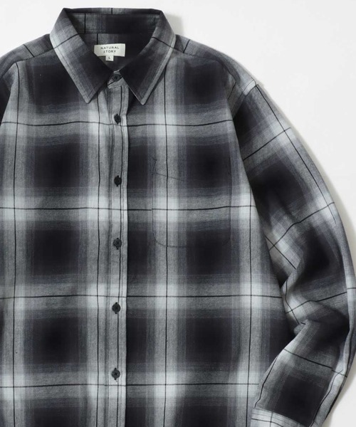 MARUKAWA(マルカワ)の「USAコットン ネルチェックシャツ 薄手 長袖 レディース メンズ(シャツ/ブラウス・メンズ・ベージュ/レッド/ブラック系その他/ベージュ系その他/ブラック/ブルー・LL/M/L)」の2枚目の写真