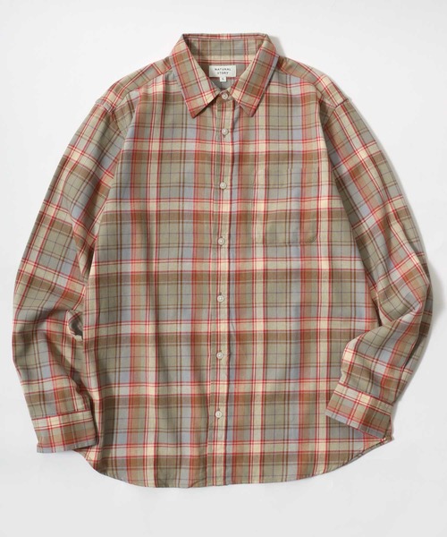 MARUKAWA(マルカワ)の「USAコットン ネルチェックシャツ 薄手 長袖 レディース メンズ(シャツ/ブラウス・メンズ・ベージュ/レッド/ブラック系その他/ベージュ系その他/ブラック/ブルー・LL/M/L)」の10枚目の写真