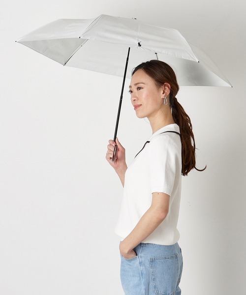 新品タグ付き　ポロ・ラルフローレン遮光 晴雨兼用折りたたみ日傘　ワンポイント刺繍 セール】遮光 晴雨兼用 折りたたみ日傘 ワンポイント '無地ポロ