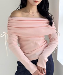 clear | サイドドロストオフショルカットソートップス[春ニット ガーリー]≪SS新作≫(Tシャツ/カットソー)