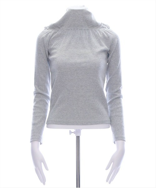 clear（クリア）の「サイドドロストオフショルカットソートップス[春ニット ガーリー リボン バレエコア]≪SS新作≫（Tシャツ/カットソー・レディース・ライトピンク/ブラック/杢グレー/オフホワイト・F）」の15枚目の写真