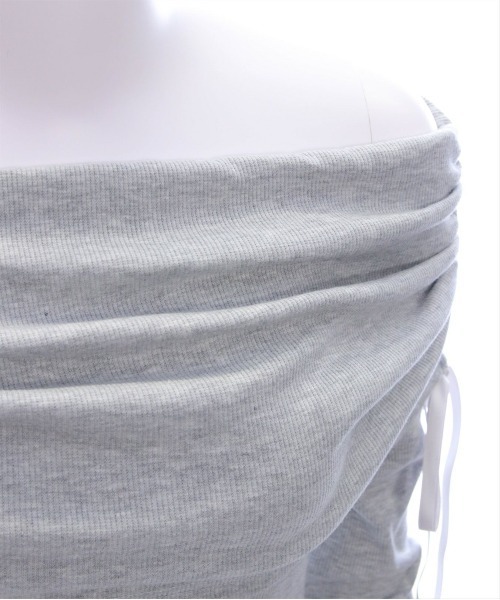 clear（クリア）の「サイドドロストオフショルカットソートップス[春ニット ガーリー リボン バレエコア]≪SS新作≫（Tシャツ/カットソー・レディース・ライトピンク/ブラック/杢グレー/オフホワイト・F）」の22枚目の写真