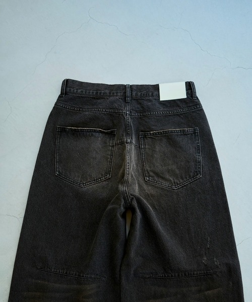 camphor wood ワイドバギーオーバーダイ汚れデニム wide baggy overdye denim trousers / ワイドバギーオーバーダイ