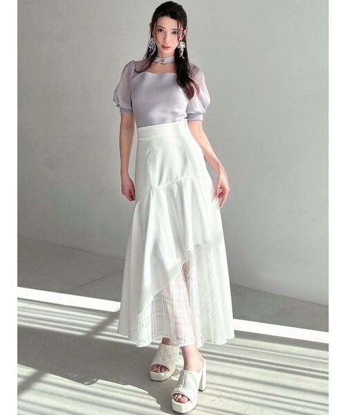 RESEXXY(リゼクシー)の「バックリボンシアースリーブニット(ニット/セーター・レディース・ブルー/ブラック/イエロー・FREE)」の6枚目の写真