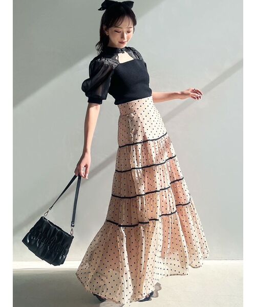 RESEXXY(リゼクシー)の「バックリボンシアースリーブニット(ニット/セーター・レディース・ブルー/ブラック/イエロー・FREE)」の12枚目の写真