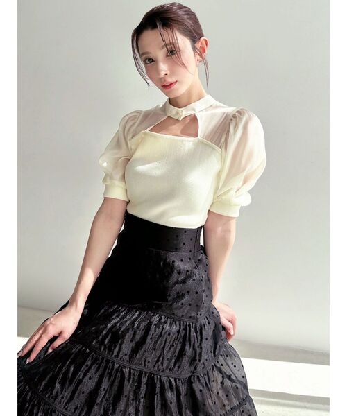 RESEXXY(リゼクシー)の「バックリボンシアースリーブニット(ニット/セーター・レディース・ブルー/ブラック/イエロー・FREE)」の14枚目の写真