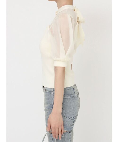 RESEXXY(リゼクシー)の「バックリボンシアースリーブニット(ニット/セーター・レディース・ブルー/ブラック/イエロー・FREE)」の21枚目の写真