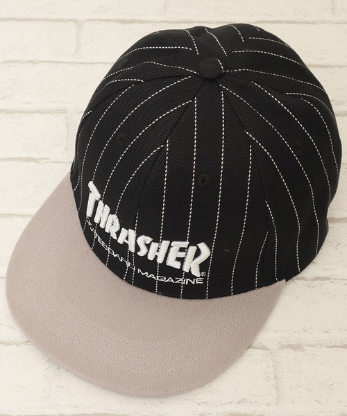 THRASHER(スラッシャー)の「【THRASHER/スラッシャー】刺繍ロゴBBキャップ フラットバイザー 帽子(キャップ・メンズ・グレー/ブラック/ホワイト・FREE)」の7枚目の写真