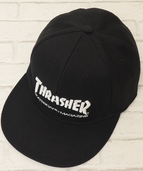 THRASHER(スラッシャー)の「【THRASHER/スラッシャー】刺繍ロゴBBキャップ フラットバイザー 帽子(キャップ・メンズ・グレー/ブラック/ホワイト・FREE)」の6枚目の写真