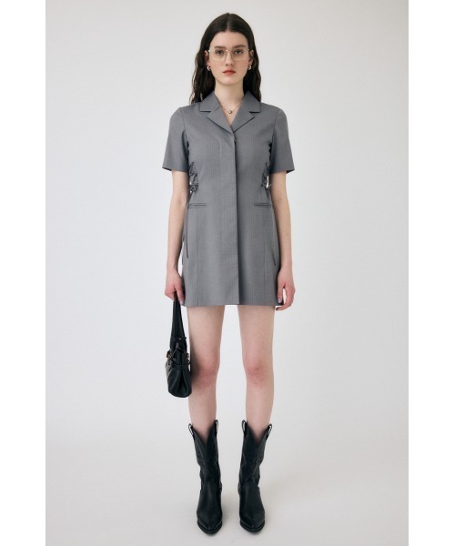 MOUSSY(マウジー)の「LACE UP TAILORED ドレス(ワンピース・レディース・ブルー系その他/グレー系その他/ライトベージュ・1/2)」の7枚目の写真