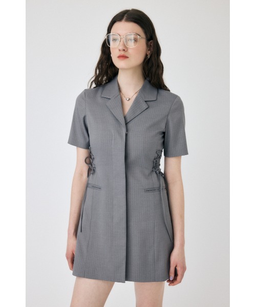 MOUSSY(マウジー)の「LACE UP TAILORED ドレス(ワンピース・レディース・ブルー系その他/グレー系その他/ライトベージュ・1/2)」の8枚目の写真