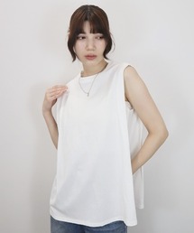 ショルダータックノースリーブT/shoulder tuck nosleeve T カットソー 袖なし シンプル 大人カジュアル インナー