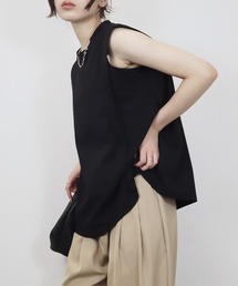 Reurie'（レウリィ）の「ショルダータックノースリーブT/shoulder tuck nosleeve T　カットソー　袖なし　シンプル　大人カジュアル　インナー（Tシャツ/カットソー）」