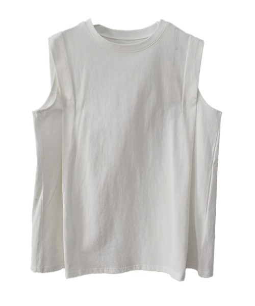 Reurie'(レウリィ)の「ショルダータックノースリーブT/shoulder tuck nosleeve T カットソー 袖なし シンプル 大人カジュアル インナー(Tシャツ/カットソー・レディース・ブラック/ホワイト・FREE)」の10枚目の写真