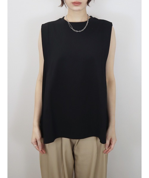 Reurie'(レウリィ)の「ショルダータックノースリーブT/shoulder tuck nosleeve T カットソー 袖なし シンプル 大人カジュアル インナー(Tシャツ/カットソー・レディース・ブラック/ホワイト・FREE)」の20枚目の写真