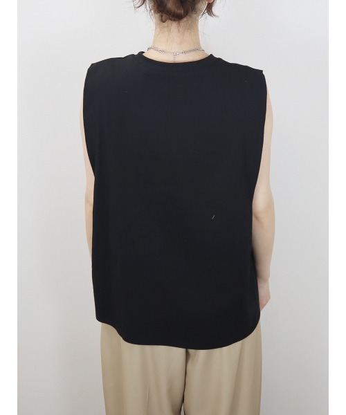 Reurie'(レウリィ)の「ショルダータックノースリーブT/shoulder tuck nosleeve T カットソー 袖なし シンプル 大人カジュアル インナー(Tシャツ/カットソー・レディース・ブラック/ホワイト・FREE)」の22枚目の写真