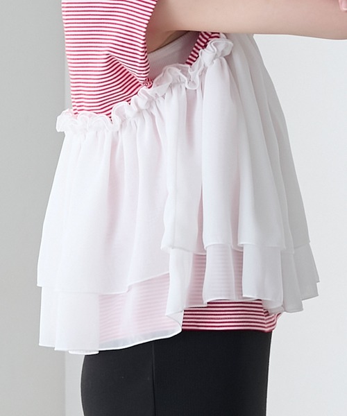 BONLECILL(ボンルシール)の「ミニボーダーシフォンティアードT(Tシャツ/カットソー・レディース・ブラック/ネイビー/レッド・FREE)」の17枚目の写真